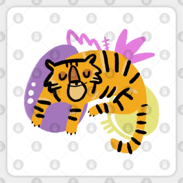 Tropoical Tiger Sticker by kattymur